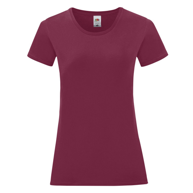Fruit of the Loom Dames iconisch 150 t-shirt UTFK2487_burgundy large