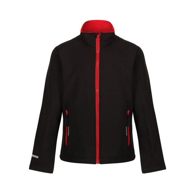 Regatta Kinder/kids ablaze 2 layer soft shell jas UTFK2541_blackclassicred large