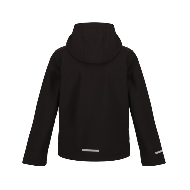 Regatta Kinder/kids ablaze 3 layer hooded soft shell jacket UTFK2529_blackclassicred large