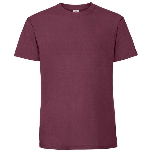 Fruit of the Loom Heren iconic 195 premium ringspun katoen t-shirt UTFK2657_burgundy large