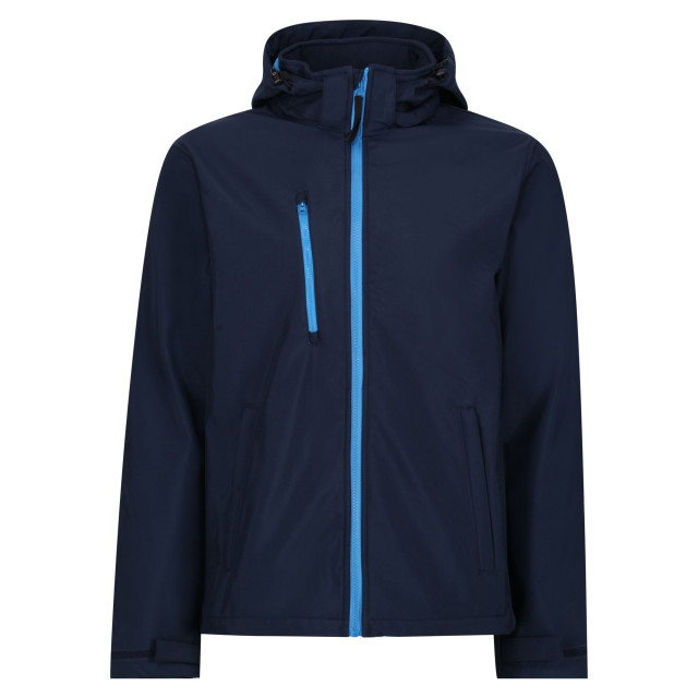 Regatta Heren venturer 3 layer hooded soft shell jacket UTFK2621_navyfrenchblue large