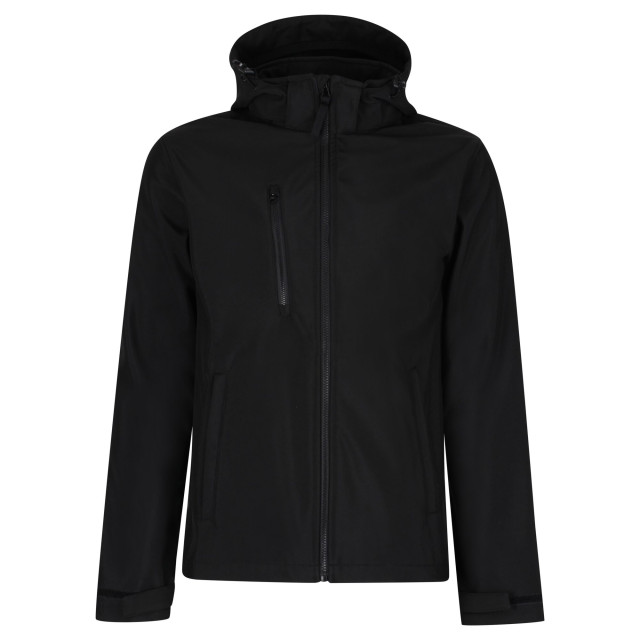 Regatta Heren venturer 3 layer hooded soft shell jacket UTFK2621_black large