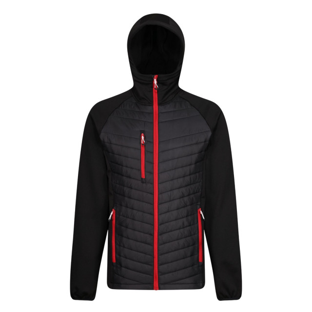 Regatta Heren navigate hybride hooded jacket UTFK2584_blackclassicred large