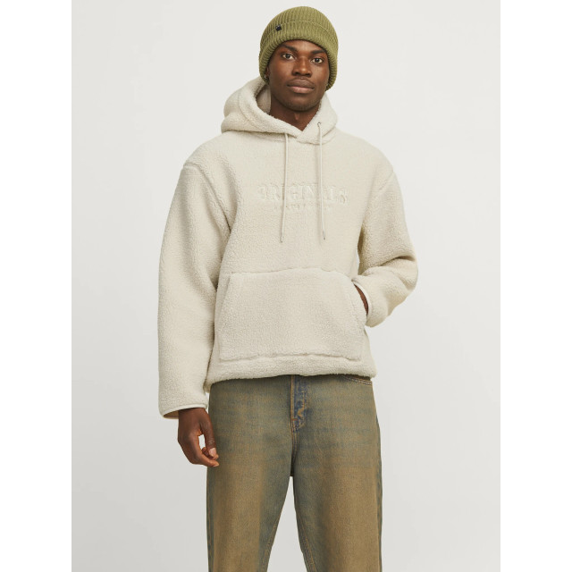 Jack & Jones Heren teddy hoodie jorfrederiksberg 12263011-Beige large