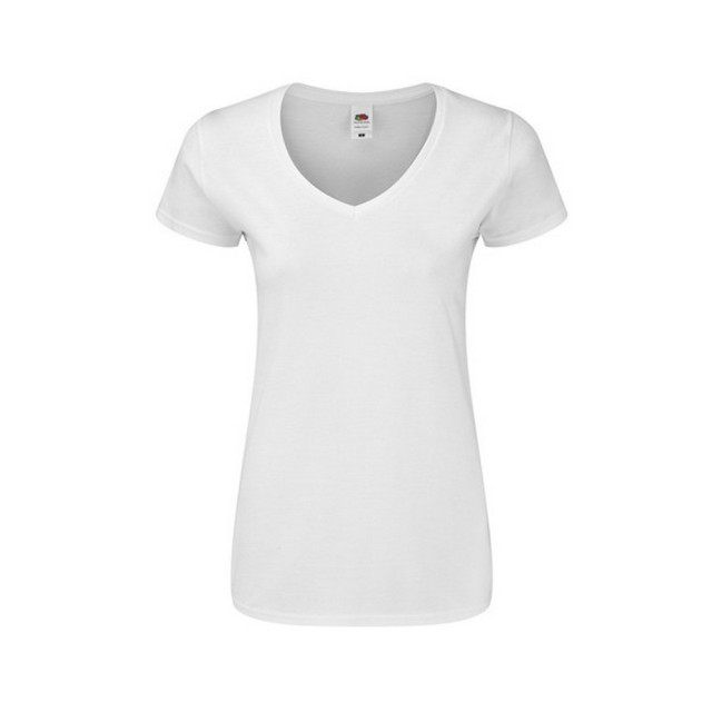 Fruit of the Loom Dames iconic 140 v hals t-shirt UTFK2352_white large
