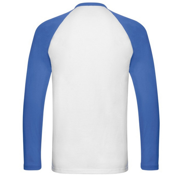 Fruit of the Loom Heren valueweight baseball t-shirt met lange mouwen UTFK2329_whiteroyalblue large