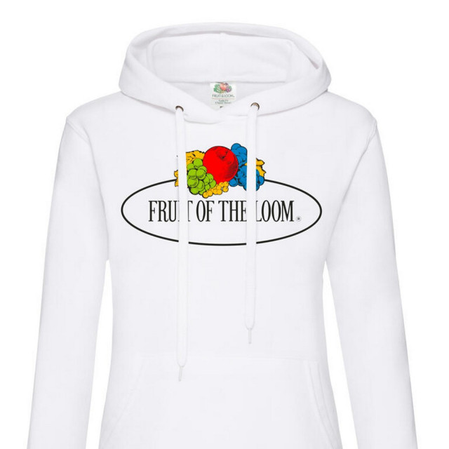 Fruit of the Loom Dames vintage logo bedrukte hoodie UTFK2297_white large Fruit of the Loom Dames vintage logo bedrukte hoodie UTFK2297_white large