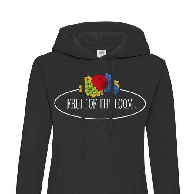 Fruit of the Loom Dames vintage logo bedrukte hoodie UTFK2297_black large Fruit of the Loom Dames vintage logo bedrukte hoodie UTFK2297_black large