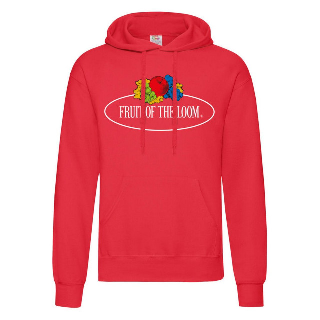 Fruit of the Loom Dames vintage klassieke logo bedrukte hoodie UTFK2295_red large