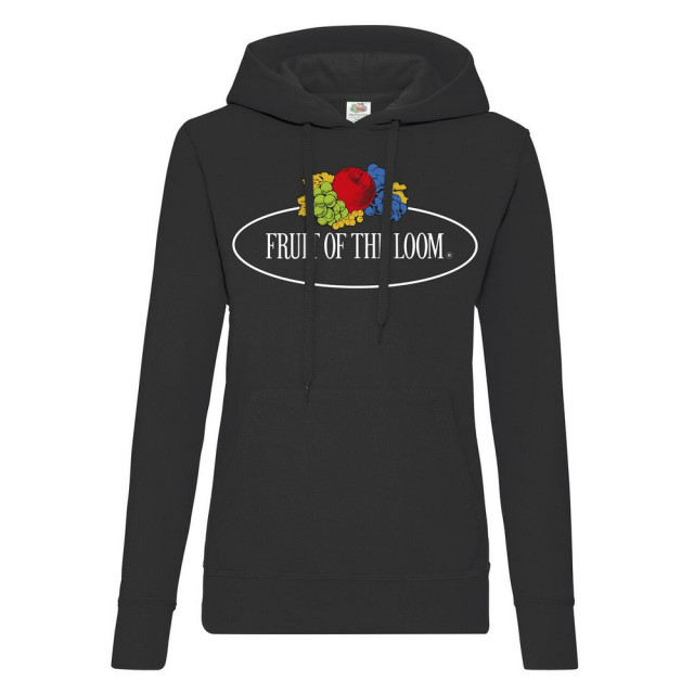 Fruit of the Loom Dames vintage logo bedrukte hoodie UTFK2297_black large Fruit of the Loom Dames vintage logo bedrukte hoodie UTFK2297_black large