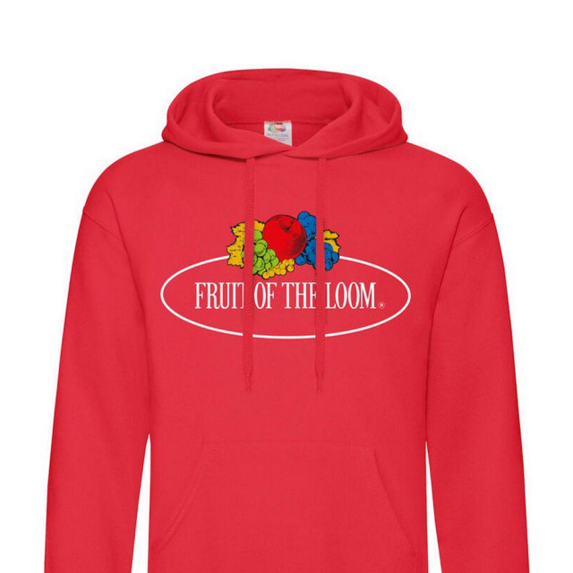 Fruit of the Loom Dames vintage klassieke logo bedrukte hoodie UTFK2295_red large