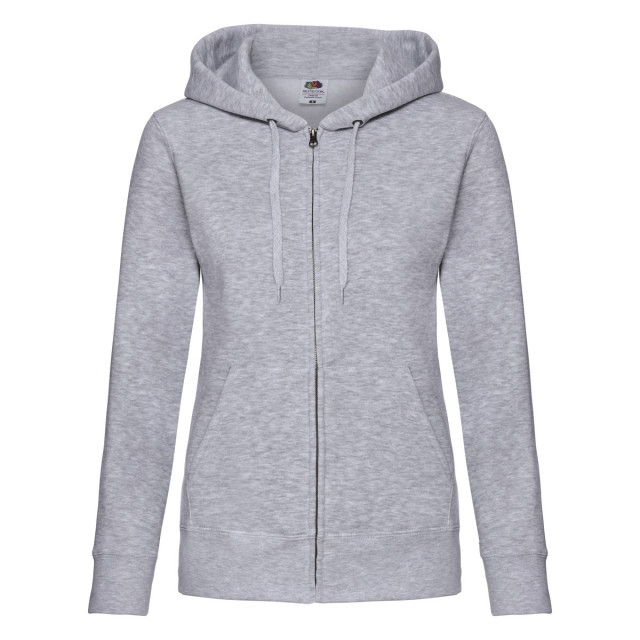 Fruit of the Loom Dames premium sweatjack met kap lady fit UTFK2294_heathergrey large