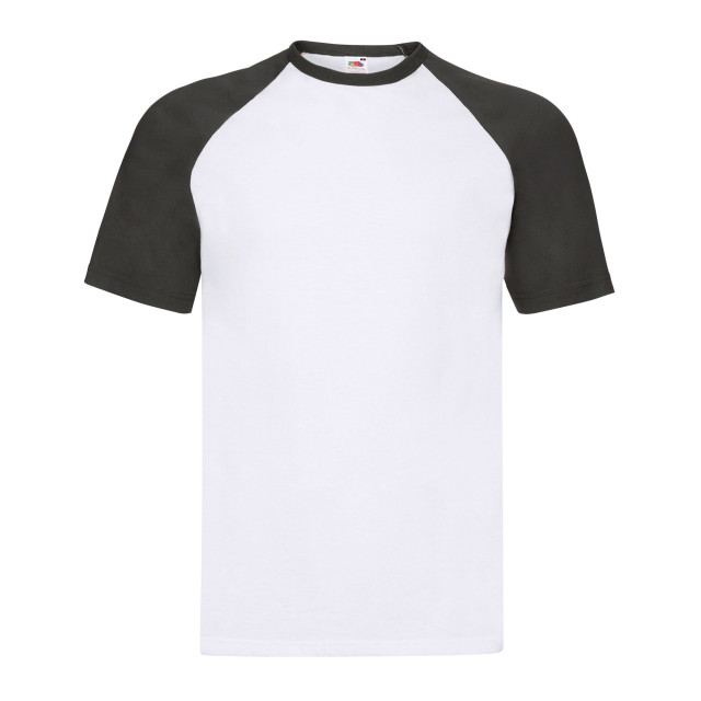Fruit of the Loom Heren valueweight baseball t-shirt UTFK2379_whiteblack large