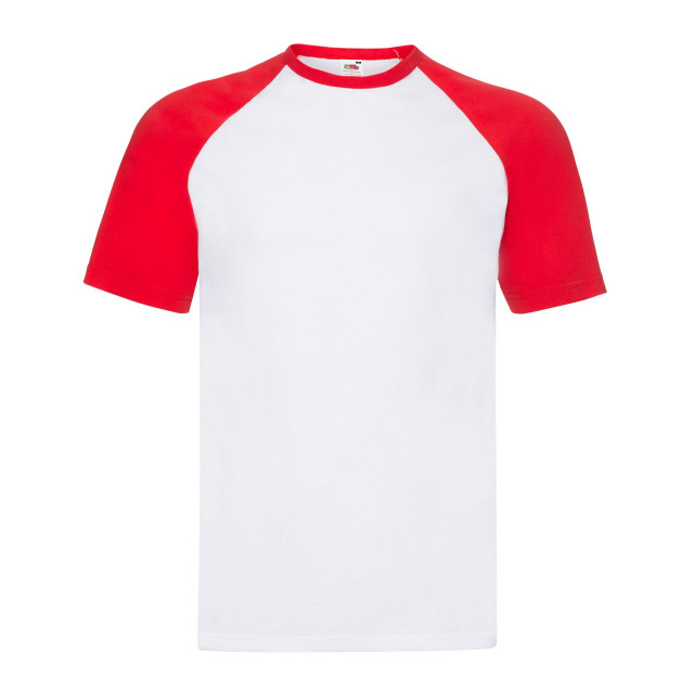 Fruit of the Loom Heren valueweight baseball t-shirt UTFK2379_whitered large