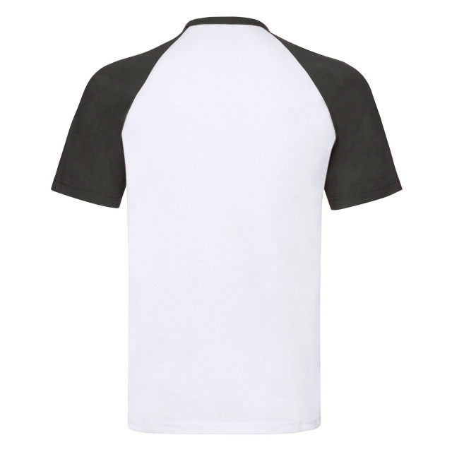 Fruit of the Loom Heren valueweight baseball t-shirt UTFK2379_whiteblack large