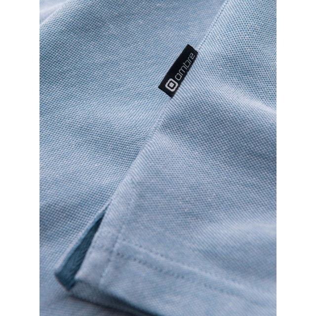 Ombre Poloshirt heren korte mouw blue melange 0109-blm OM-POSB-0109-BLM large