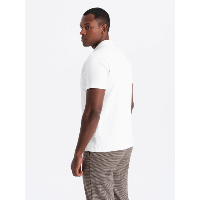 Ombre Poloshirt heren korte mouw met rits - 0132w OM-POSS-0132W large