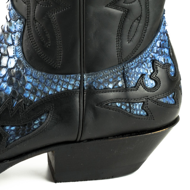 Mayura Boots Cowboy laarzen 1935-0106-crazy old negro/ azul- 1935-C-MEX-CRAZY OLD NEGRO/PYTHON AZUL- large
