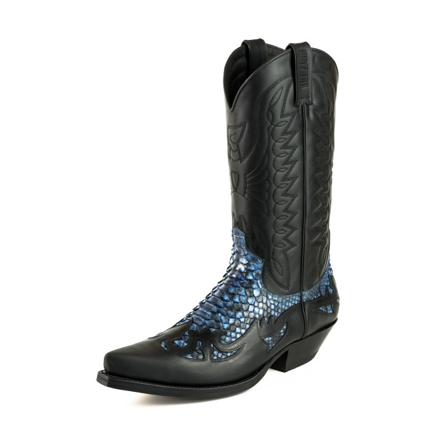 Mayura Boots Cowboy laarzen 1935-0106-crazy old negro/ azul- 1935-C-MEX-CRAZY OLD NEGRO/PYTHON AZUL- large