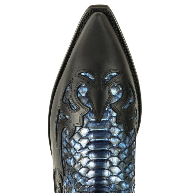 Mayura Boots Cowboy laarzen 1935-0106-crazy old negro/ azul- 1935-C-MEX-CRAZY OLD NEGRO/PYTHON AZUL- large