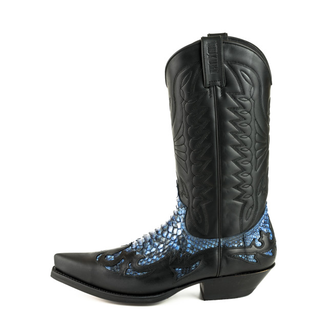 Mayura Boots Cowboy laarzen 1935-0106-crazy old negro/ azul- 1935-C-MEX-CRAZY OLD NEGRO/PYTHON AZUL- large