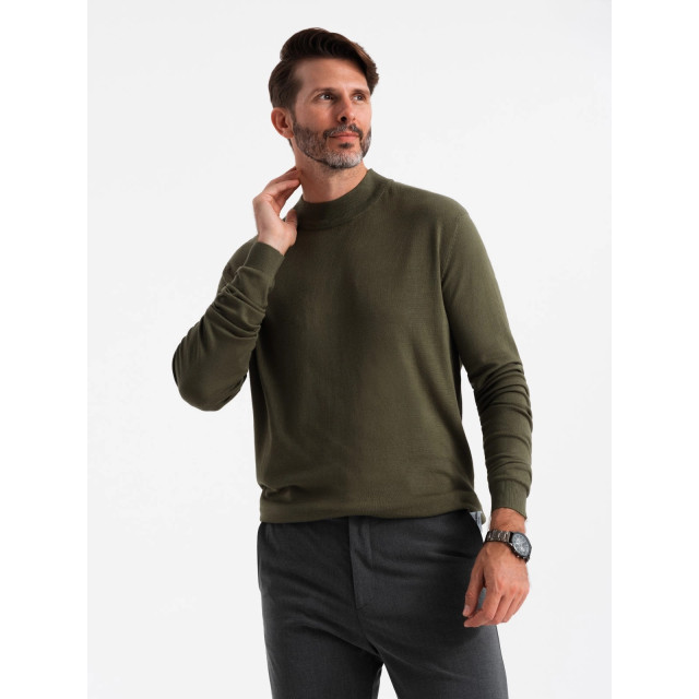 Ombre Heren v-hals sweater half turtleneck olijf tn-0100go TN-0100GO large