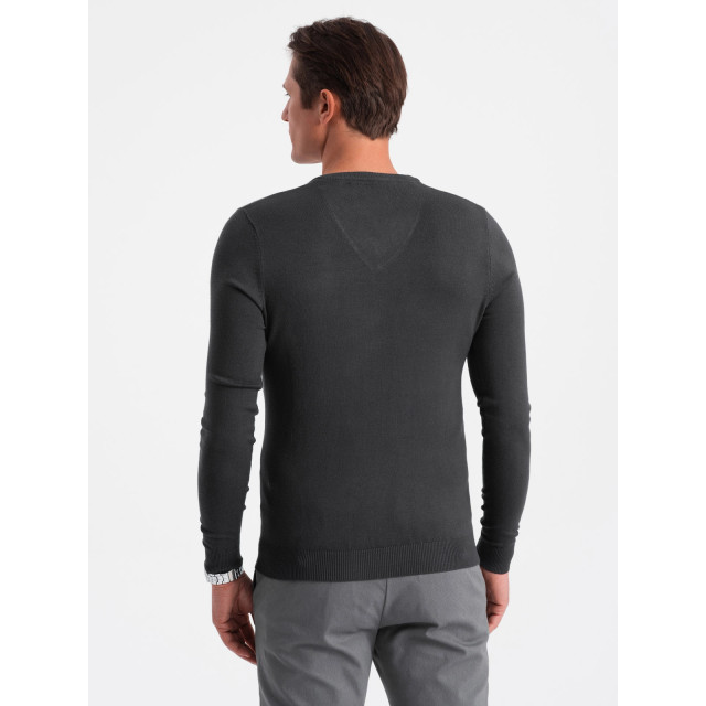 Ombre Heren v-hals sweater ribgebreide boorden -donker bs-0107dg BS-0107DG large