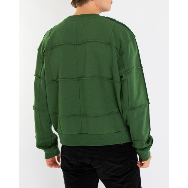 Flaneur Homme Heren cut & sew sweater green F14124-Groen large