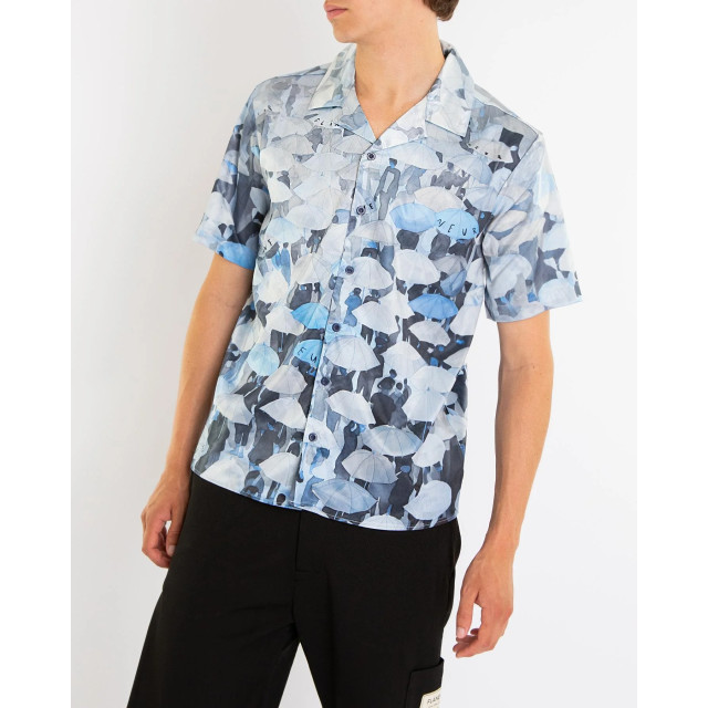 Flaneur Homme Heren umbrella viscose shirt F14066-Blauw large