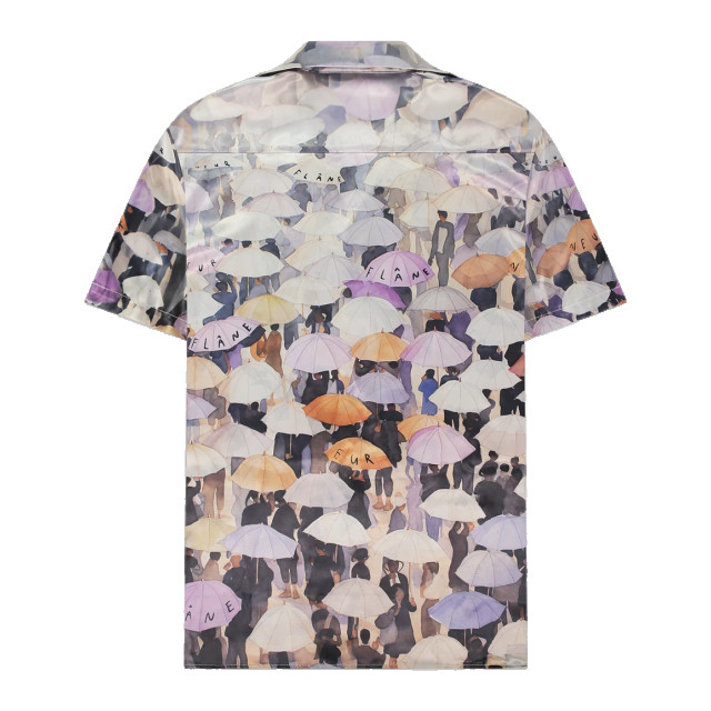 Flaneur Homme Heren umbrella viscose shirt purple F14156-Paars large