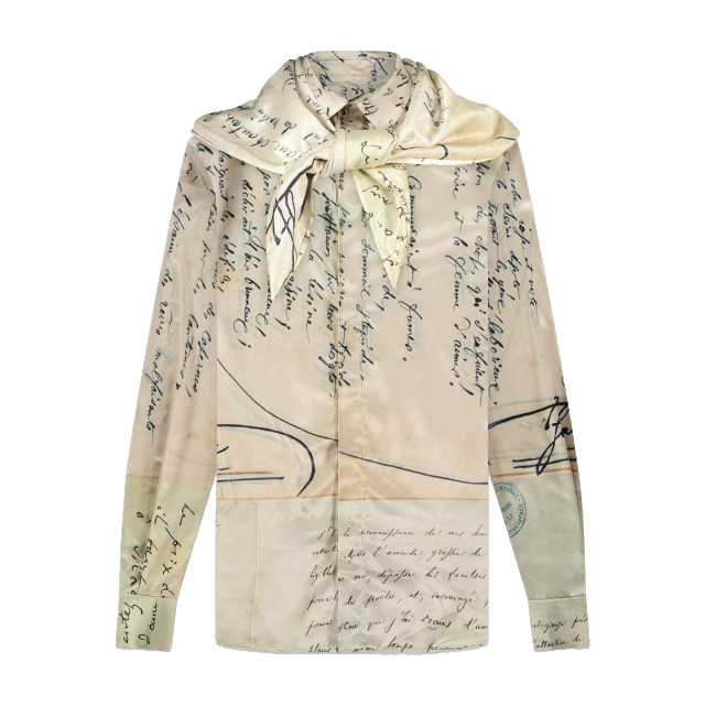 Flaneur Homme Heren letter viscose shirt F14108-Beige large