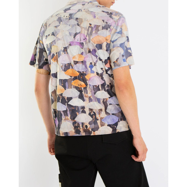 Flaneur Homme Heren umbrella viscose shirt purple F14156-Paars large