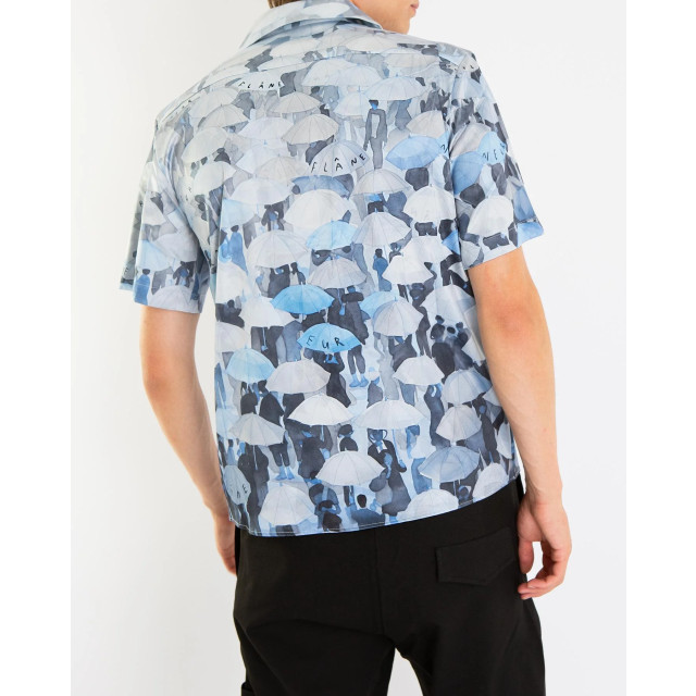 Flaneur Homme Heren umbrella viscose shirt F14066-Blauw large