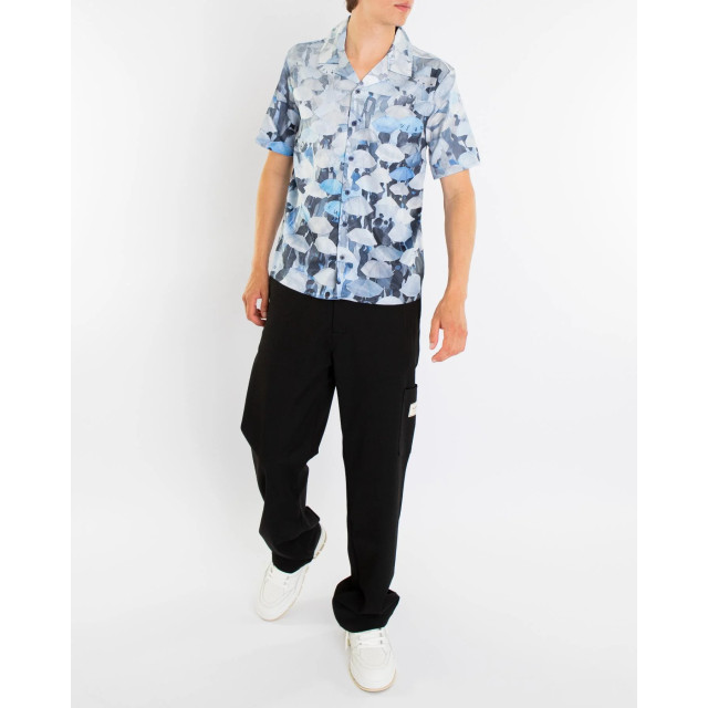 Flaneur Homme Heren umbrella viscose shirt F14066-Blauw large