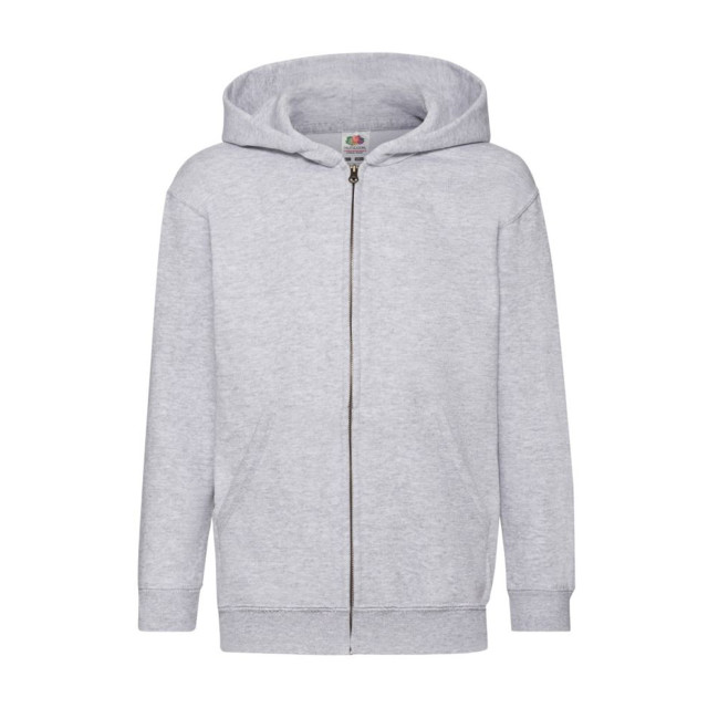 Fruit of the Loom Kinder/kids classic heather full zip hoodie UTFK3262_heathergrey large