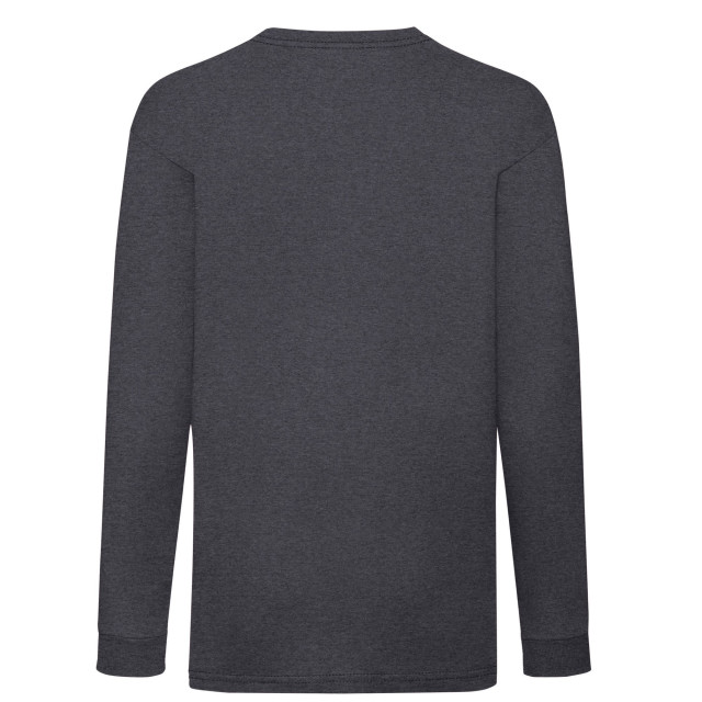 Fruit of the Loom Kinder/kinder valueweight polycotton t-shirt met lange mouwen UTFK3188_darkheathergrey large
