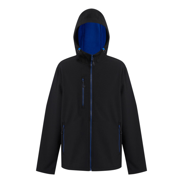 Regatta Heren navigate dubbellaags soft shell jacket met capuchon UTFK3122_blacknewroyal large