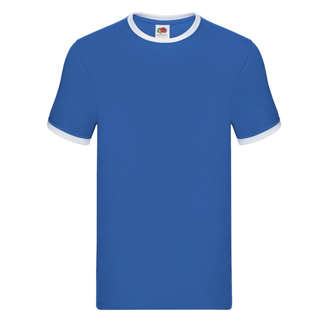 Fruit of the Loom Heren ringer t-shirt UTFK3029_royalbluewhite large