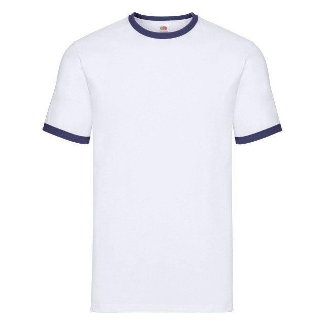 Fruit of the Loom Heren ringer t-shirt UTFK3029_whitenavy large
