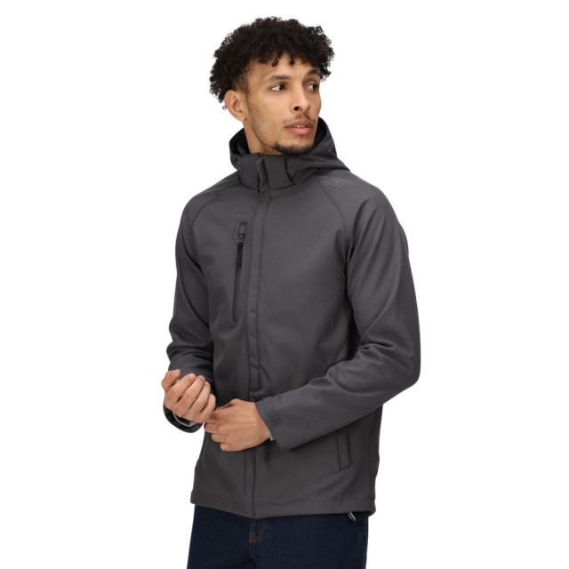 Regatta Heren repeller gevoerd soft shell jack met capuchon UTFK3028_sealgrey large