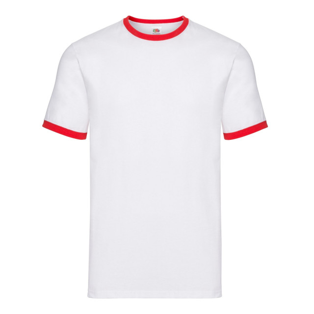 Fruit of the Loom Heren ringer t-shirt UTFK3029_whitered large