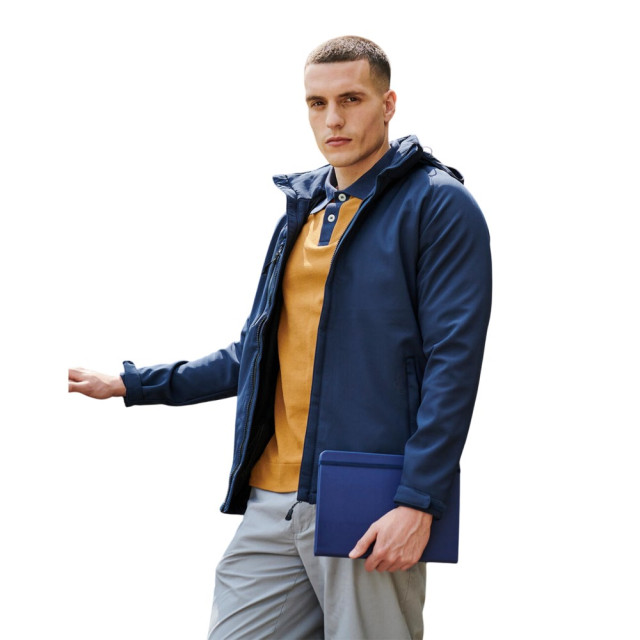 Regatta Heren repeller gevoerd soft shell jack met capuchon UTFK3028_navy large