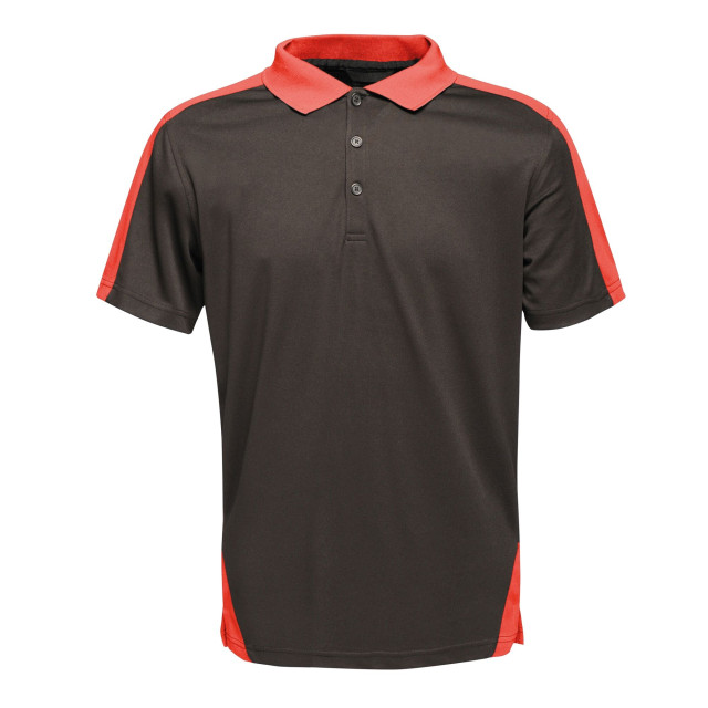 Regatta Herencontrast coolweave polo shirt UTFK2994_blackclassicred large