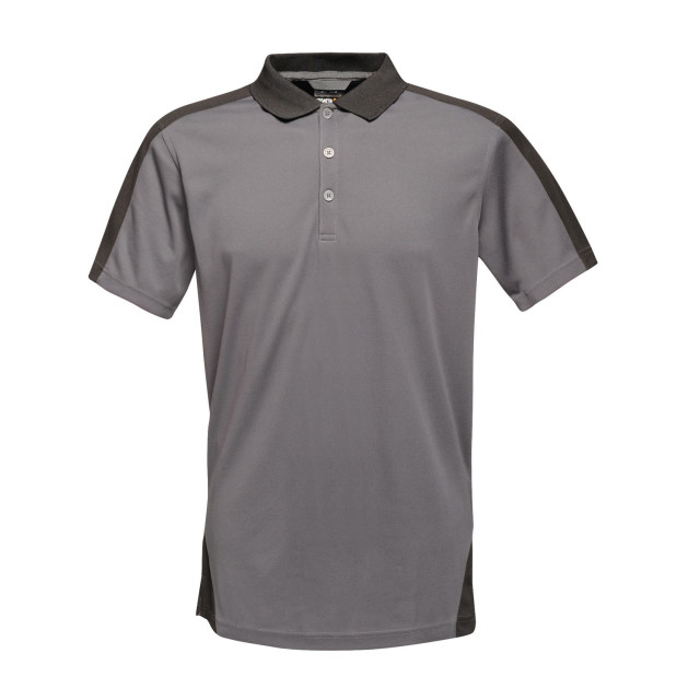 Regatta Herencontrast coolweave polo shirt UTFK2994_sealgreyblack large