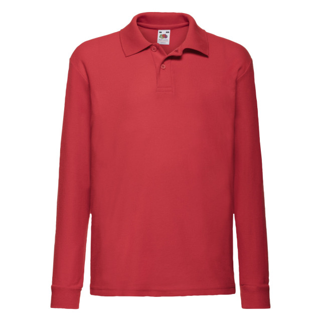 Fruit of the Loom Polo shirt met lange mouwen voor kinderen/kinderen UTFK2947_red large