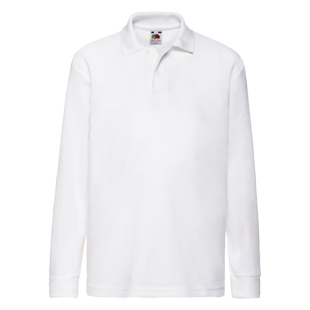 Fruit of the Loom Polo shirt met lange mouwen voor kinderen/kinderen UTLT1800_white large