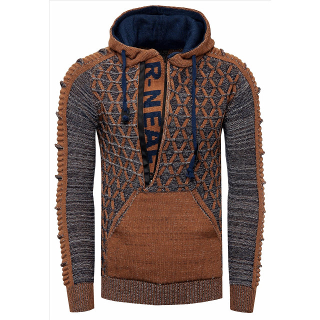 Rusty Neal heren trui camel hoodie 13362 9515-R-13362-5 large