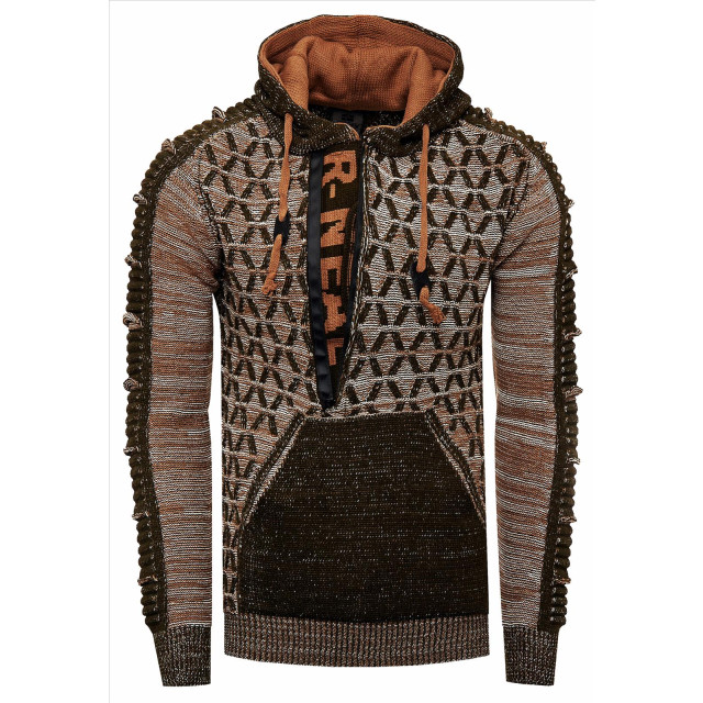 Rusty Neal heren trui camel hoodie 13362 9512-R-13362 large