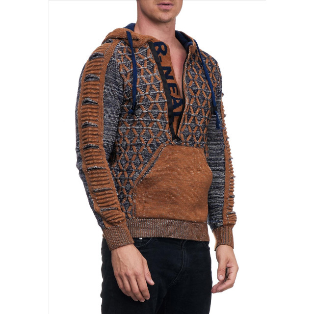 Rusty Neal heren trui camel hoodie 13362 9515-R-13362-5 large