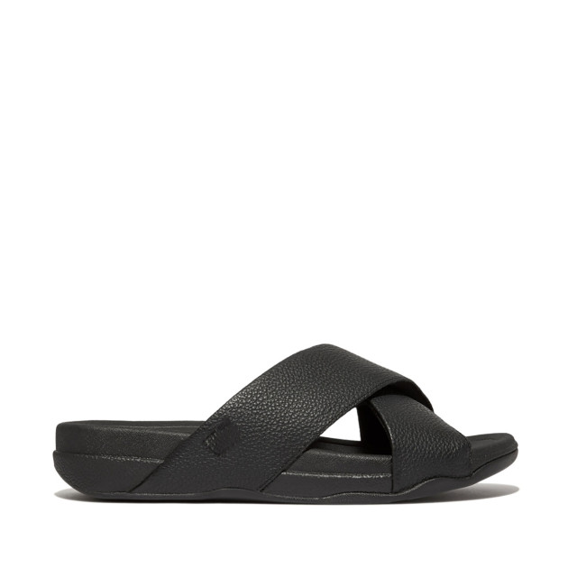 FitFlop Surfer mens tumbled-leather cross slides HA6 large